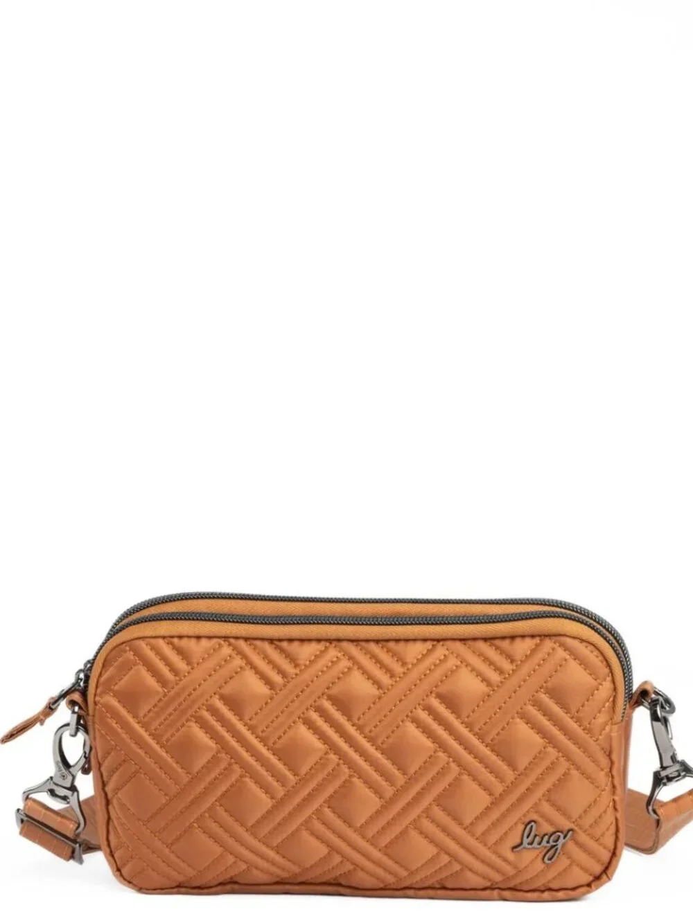 Lug Coupe XL Convertible Crossbody Bag Quilted Cappuccino Orange Fanny Pack